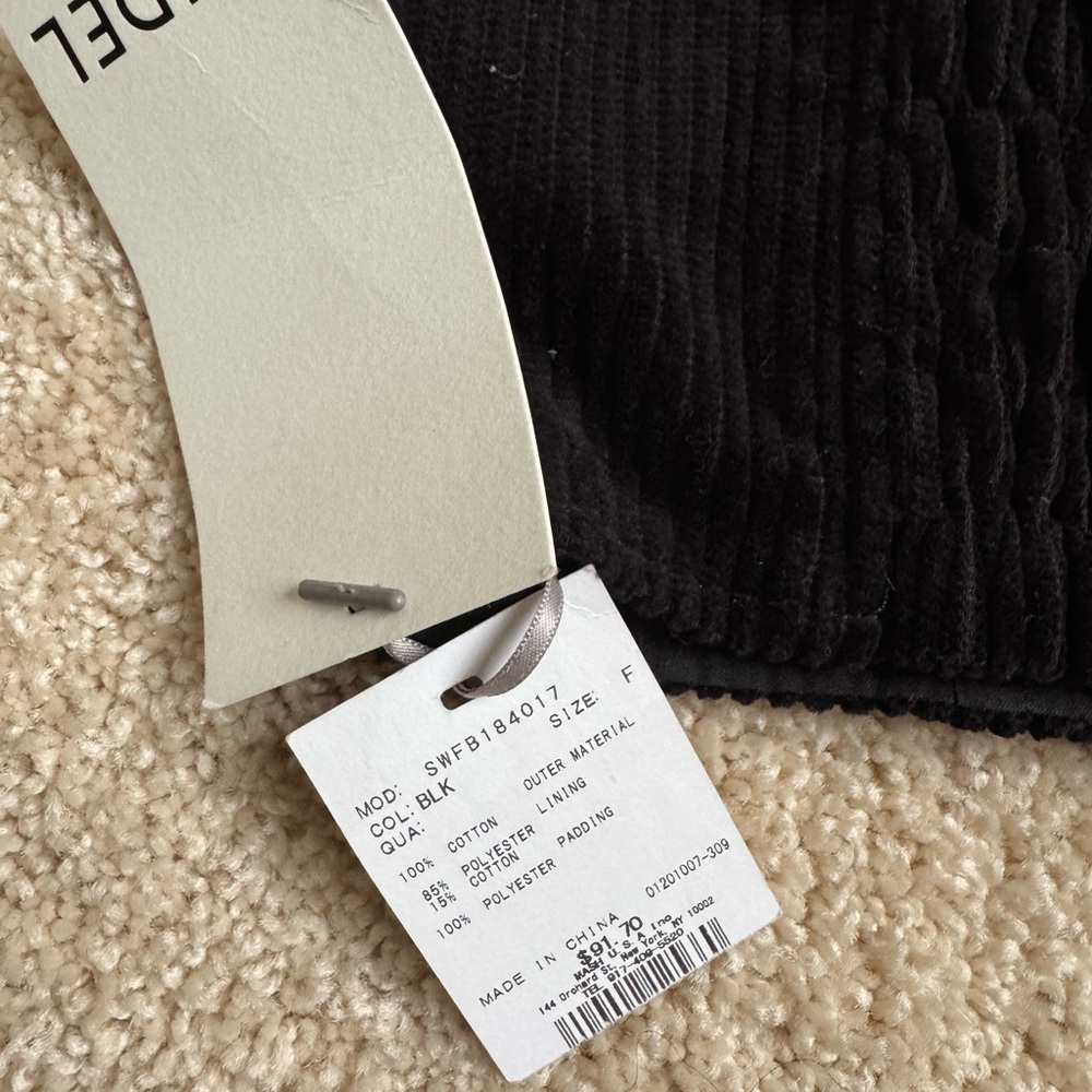 Snidel Black Ribbed Crop Top - Picture 3 of 3